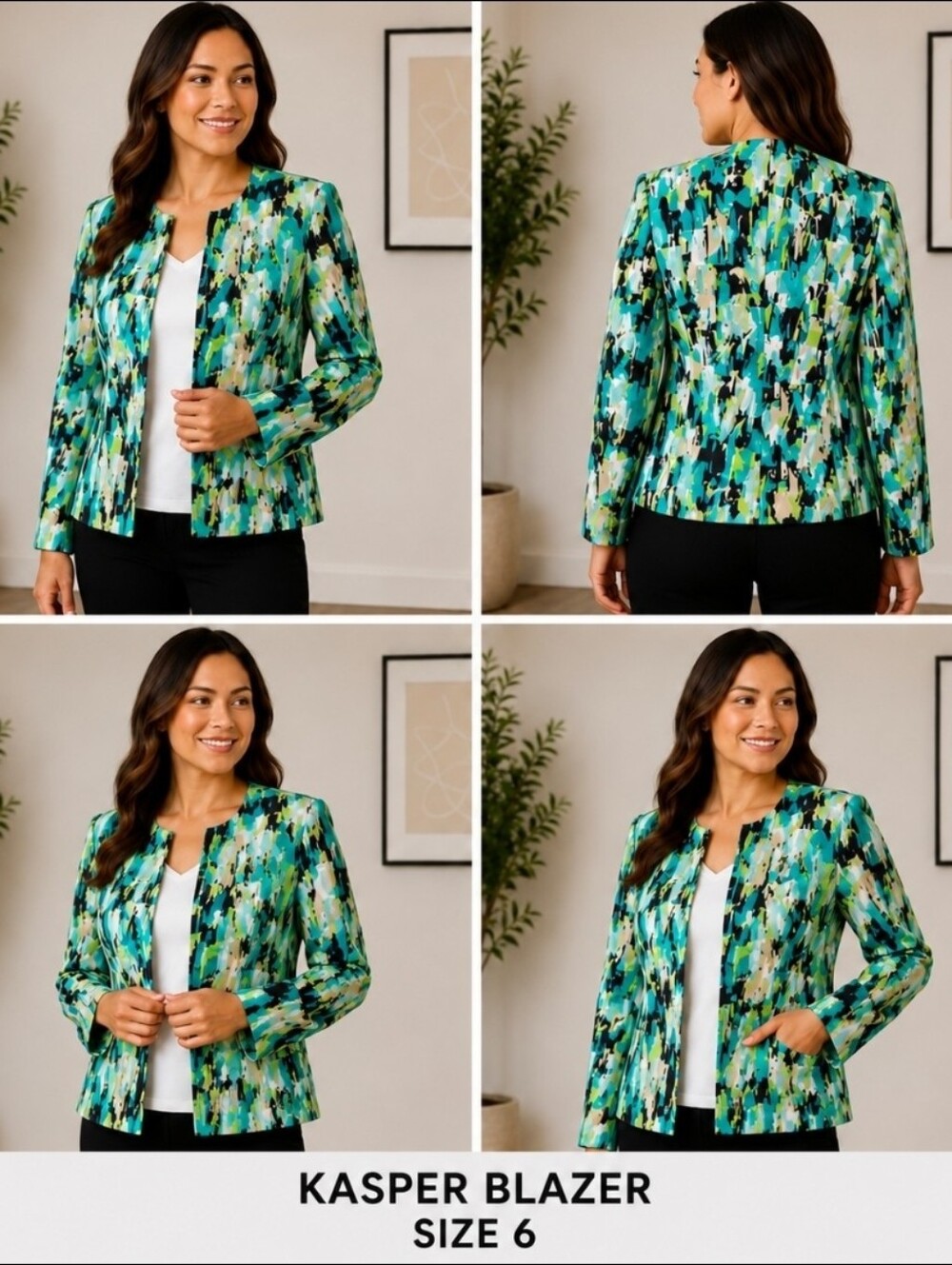 ✨ Kasper Multicolor Abstract Print Blazer | Size 6 ✨